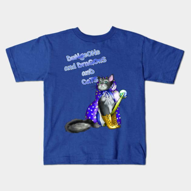 Pretty kitty dungeons and dragons and cats Kids T-Shirt by cuisinecat